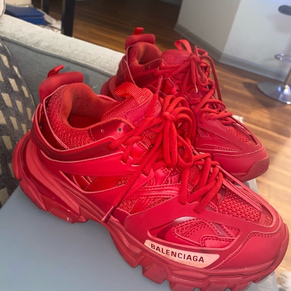 Red Balenciaga Track Sneakers - Picture 7 of 14